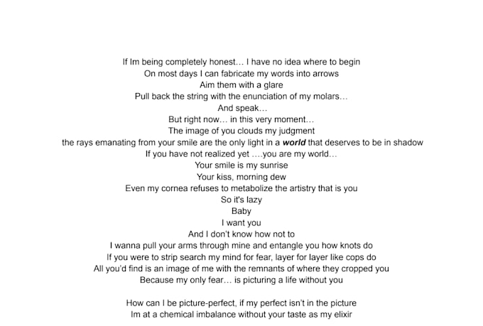 write poetry for you toward your loved one